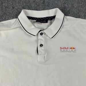 Red Bull Racing Shirt Polo Mens Large White Formula 1 Racing Team F1 Grand Prix